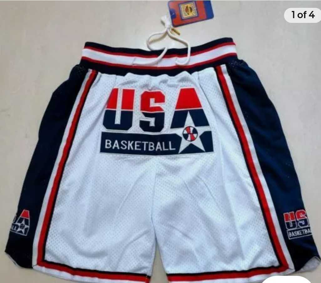 Mens Team USA White Pocket Shorts